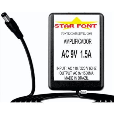 Imagem de Fonte AC 9V 1.5A para Pré Amplificador Rocktron - Bivolt 110V/220V - S