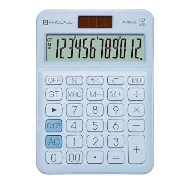 Imagem de CALCULADORA DE MESA 12 DIG. PROCALC AZUL DUAL POWER