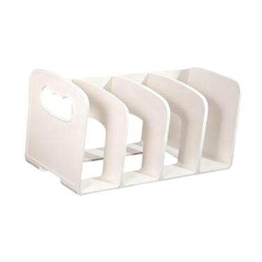 Imagem de IEUDNS Classificadores de espaço de trabalho, classificador de arquivos, suporte para livros, porta-revistas de acrílico, organizador de mesa, pasta, suporte, Branco