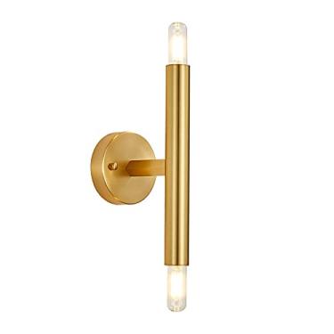 Imagem de Luminária de parede nórdica de latão, luminária de parede para maquiagem, luminária de parede interna, luminária de parede embutida de cobre moderna para sala de estar, corredor, quarto, cab