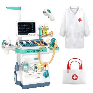 Imagem de Brinquedo Doctor Kit Deejoy para crianças com carrinho médico e 28 ace