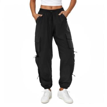 Imagem de Calças cargo COPYLEAF femininas Parachute Quick Dry Black XS