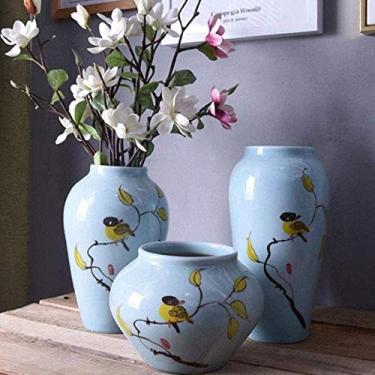 Imagem de Vaso Grave Cerâmica Flor Decoração de Casa Ornamentos Equipe de Atendimento ao Cliente Cerâmica para Flores (Tamanho: 20 x 15 cm) (Tamanho: 16 x 26 cm) (20 x 15 cm)