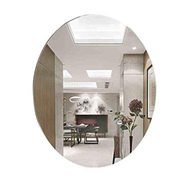 Imagem de Espelho de maquiagem montado na parede espelho hd espelho oval banheiro espelho de banheiro espelho de vaidade pendurado espelho de banheiro sem moldura (tamanho: 50 × 70 cm)