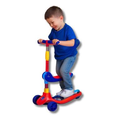 Imagem de Patinete Infantil 2 em 1 com Assento Removível Três Rodas, Ajustável e