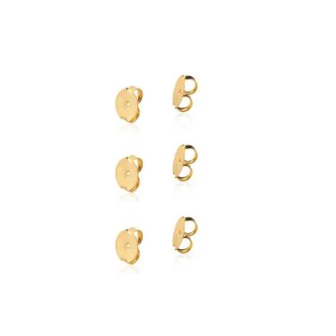 Imagem de Trio Tarraxa borboleta para Brincos banhada ouro tarracha