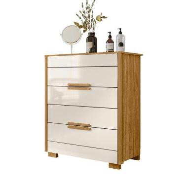 Imagem de Comoda 4 Gavetas Dhara 86 cm Moval, Freijo Off White