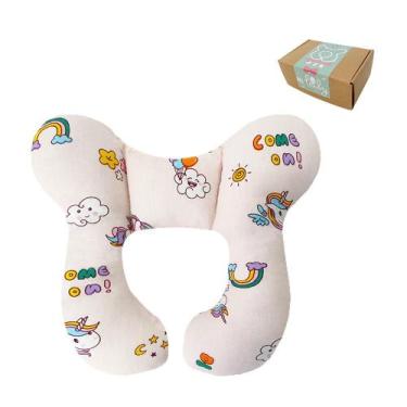 Imagem de Almofada de pescoço para bebês Wedfull Soft PP Cotton Travel 25x25x4 c