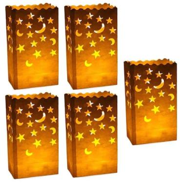 Imagem de Bolsas de velas luminárias Stmarry White com Stars Moon (50 unidades)