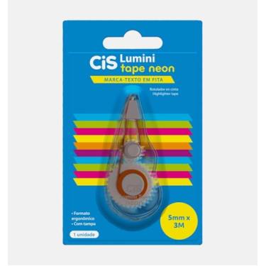 Imagem de Marca-texto em Fita CIS LUMINI Tape Neon, Laranja, Blister com 1 unidade