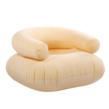 Imagem de Atyhao Espreguiçadeira Inflável Flocada, Encosto Em Forma de u, Assento Macio e Confortável para Sala de Estar, Quarto, Varanda, Escritório (Bege)