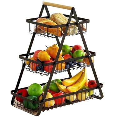 Imagem de Fruteira De Mesa Ou Cesto Multiuso Multiuso Frutas Legumes Luxo Premium 3 Andares