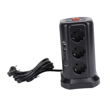 Imagem de FTVOGUE Torre Power Strip Portátil Tomada Torres Tpye Protetor contra Surtos para Dormitório de Escritório Doméstico (BLACK)