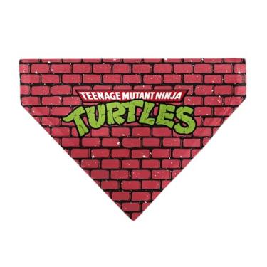 Imagem de Bandana Teenage Mutant Ninja Turtles Pet Bandana Teenage Mutant Ninja Turtles Tijolo Título Logo Slip On Collar Bandana Apenas