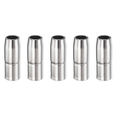 Imagem de HARFINGTON 5 peças de bocal de soldagem a gás 1,5 cm orifício 169726 bicos de pistola de solda a gás cobre níquel acessório de pistola de soldagem para pistolas de solda M25/M250/M40 Mig