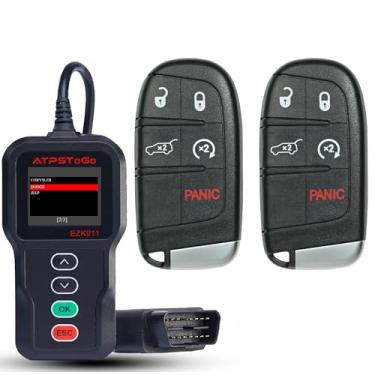 Imagem de ATPSTOGO Entrada sem chave de carro inteligente DIY compatível com Jeep Grand Cherokee Dodge Durango 2014 2015 2016 2017 substituição de chaveiro de controle remoto FCC ID: M3N-40821302 5 botões