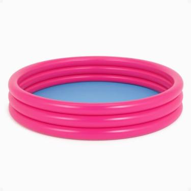 Imagem de Banheira Piscina Infantil Inflável Redonda 400 Litros 3 Anéis Criança (Rosa)