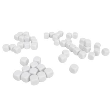 Imagem de aqxreight 50pcs Em Branco Em Seis Lados Redondo de Plástico de 0,6in Cubos de Dados para Jogos de Tabuleiro Adesivos de Diy Sticking Party Back Ing e criatividade. Blocks Blocks de Didedice
