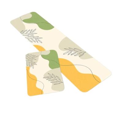 Imagem de Kit 2 Tapetes Cozinha Antiderrapante Poliester Estampas Modernas Segurança(TPCOZ5137)