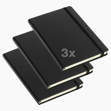 Imagem de Kit 3 Caderneta Capa Dura Tipo Moleskine Universitaria 80 Fl - Genéric