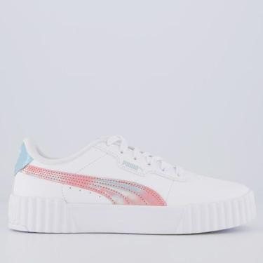Imagem de Tênis Puma Carina 3.0 Space Feminino Branco e Rosa, 35