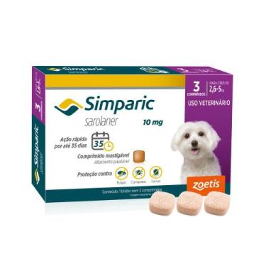 Imagem de simparic antipulgas para Cães de 2,6 a 5Kg - 10mg - 3 comprimidos - Zo