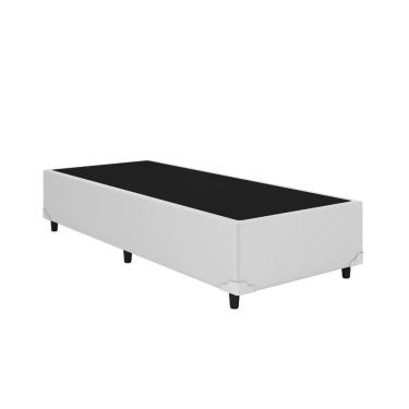 Imagem de Base Box Solteiro Corino Branco 88x188 Blindado
