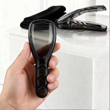 Imagem de Protetor de barbear manual portátil para viagem — Armazenamento de estojos de barbear de plástico transparente, acessórios masculinos para barbeador elétrico