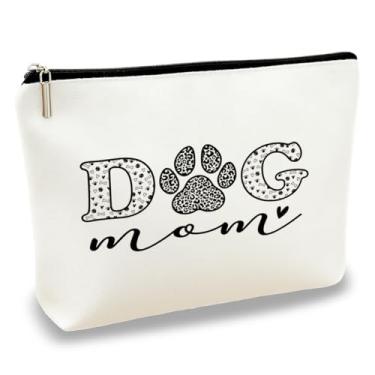 Imagem de Bolsa de maquiagem elegante para mãe de cachorro, bolsa de cosméticos para animais fofos, bolsa de beleza de design simples e bonito, adequada para viagens diárias e academia, presente pequeno e
