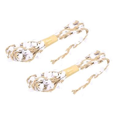 Imagem de Fita de folha de serapilheira de 2 metros e 5 mm, 2 pacotes de corda de juta natural de videira com folhas artificiais para festa de casamento na selva, decoração de jardim, em casa, branca,