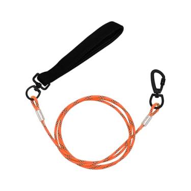 Imagem de Trelas para cães de aço metálico de 1,8 m com alça confortável, cabo de aço à prova de mastigação para controle de cães grandes ou médios andam e trem, resistente com fecho giratório e fivela dupla