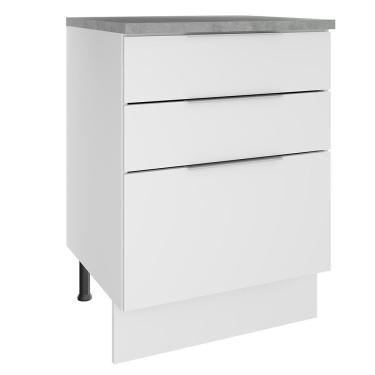 Imagem de Balcão Stella 60cm 3 Gavetas Branco Madesa