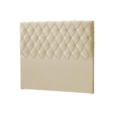 Imagem de Cabeceira Queen Estofada Chicago Capitonê 160cm Veludo Bege