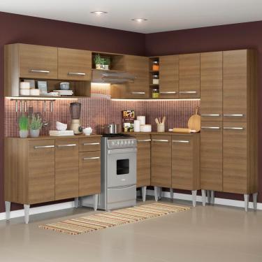 Imagem de Cozinha Canto Reto Emilly 417 Armário e Balcão Rustic Madesa