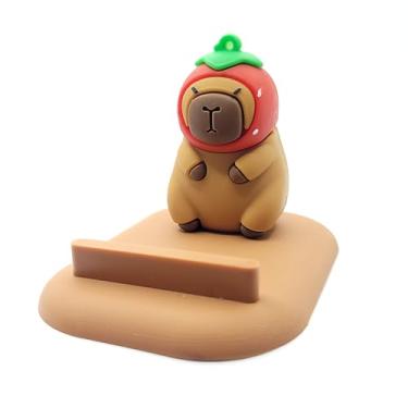 Imagem de HomeCozi Suporte de telefone Capybara – Acessório de mesa de animal fofo, suporte universal para smartphone para iPhone e Android, presente para amantes de capivara, decoração Kawaii, suporte de mesa