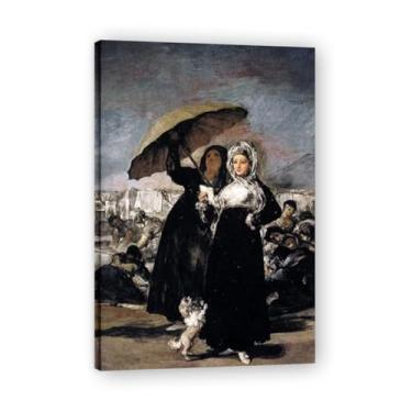 Imagem de Young Woman With A LetterFrancisco De Goya Impressão em tela romântica espanhola - Obra-prima do influente pintor romântico 69,8 x 104,9 cm emoldurado