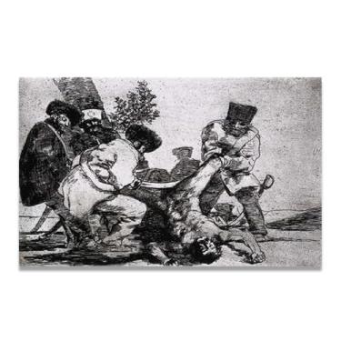 Imagem de Cartloads To The CemeteryFrancisco De Goya Impressão em tela romântica espanhola - Obra-prima do influente pintor romântico 20 x 26 cm emoldurado