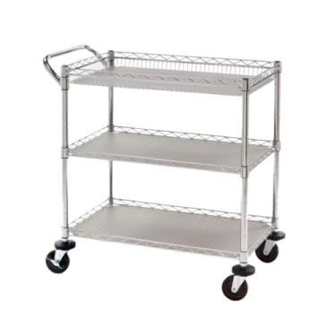 Imagem de Carrinho Chá Aço Cromado 3 Prateleiras Restaurante Hoteis