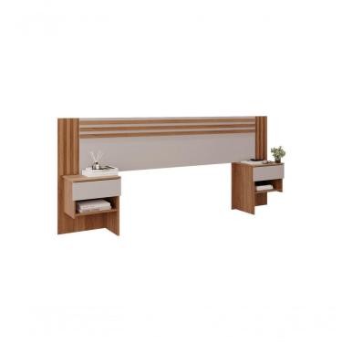 Imagem de Painel Cabeceira Ripado Jade Salleto Cinamomo-off White