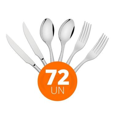 Imagem de Kit - Jogo De Facas, Garfos E Colheres Luxo Laguna 72 Peças Em Aço Inox Itop - Tramontina