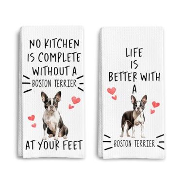 Imagem de Qpenm Boston Terrier presentes toalhas de cozinha, presentes para amantes de Boston Terrier, amante de cães, mãe, pai, dono, presente, decorativo, prato, chá, toalhas de mão para cozinha, 40 x 61 cm