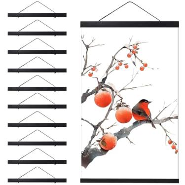 Imagem de Pacote com 10 molduras decorativas para quadros, molduras de madeira de configuração rápida para fotos, impressões em tela e obras de arte