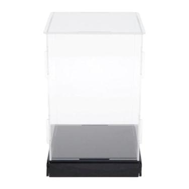Imagem de JWQFBC Vitrine de Acrílico para Exibição, para Montagem, Vitrine de Colecionador, Suporte de Apresentação, Caixa de Balcão, Cubo para Colecionáveis, Base 10cm x 10cm