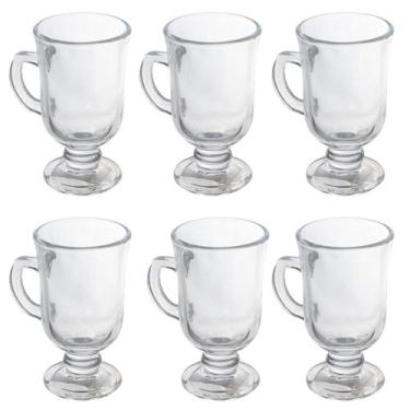 Imagem de Taça vidro Resistente com alça para bebidas quentes Caneca para Cafe c