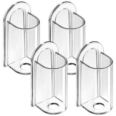 Imagem de 4 racks de armazenamento de escova de dentes elétrica, suportes de parede autoadesivos com tampas e orifícios de ventilação, organizadores destacáveis para escovas de dentes elétricas