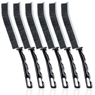 Imagem de 6 escovas de limpeza de fendas para uso doméstico, escova de limpeza de lacunas de cerdas duras, suprimentos de limpeza de lacunas de argamassa para banheiro, cozinha e chuveiro, nova ferramenta de