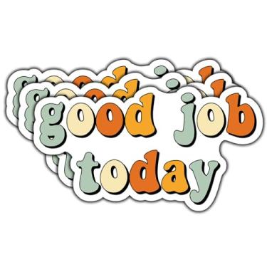Imagem de (3 peças) Adesivo Good Job Today com citação motivacional decalques de vinil à prova d'água adesivos de vinil para livros, laptops, telefone, garrafas de água, copo Kindle 7,6 cm