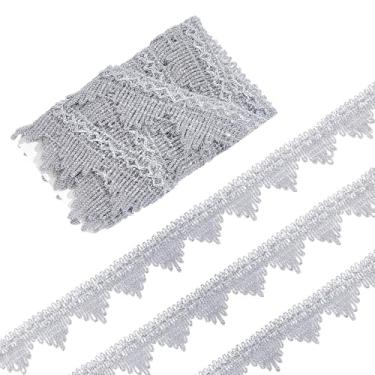 Imagem de letsinstyle Guarnição de renda com franja trança de prata Gimp de 1,57 m, acabamento de franja decorado, fita trançada metálica para costura faça você mesmo, casamento, noiva, artesanato, joias