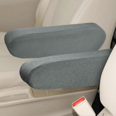 Imagem de HQRNYP 2 peças de capas de apoio de braço do assento dianteiro do carro, protetor de apoio de braço de assento automático, tampa de console central de substituição direta, capa de descanso de braço de