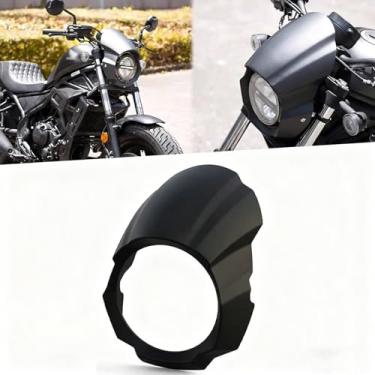 Imagem de Para CMX 250 CMX500 CMX300 500 Rebel 300 500 2025 2018-2025 capa de carenagem de farol de motocicleta máscara frontal protetor de para-brisa viseira defletor de vento preto (preto fosco)